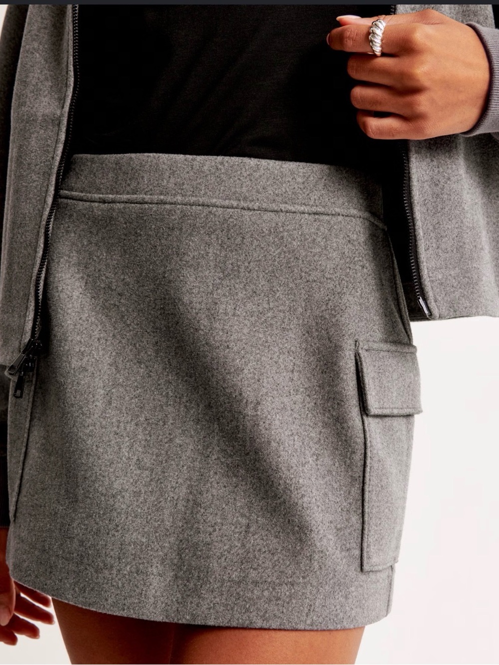 Abercrombie & Fitch Gray Mini Skirt with Pocket Detail